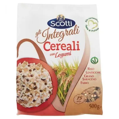 Riso Scotti Смесь 5 злаков с бобовыми Riso Scotti 5 Cereali con Legumi, 500 г