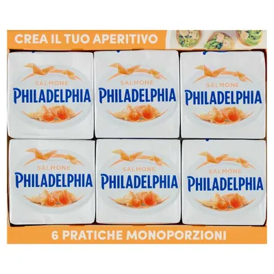 Philadelphia Сливочный сыр с лососем, 6 шт. × 25 г