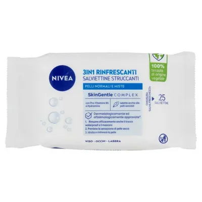 Nivea очищающие салфетки, 25 шт