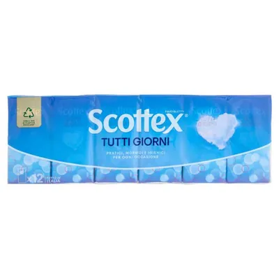 Scottex Бумажные платочки 4 слоя, 12 шт