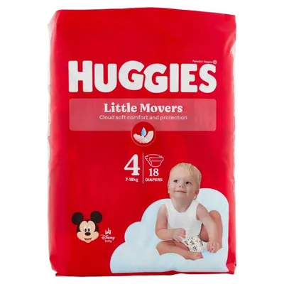 Huggies Ultracomfort размер 4, 7–18 кг, 18 шт.