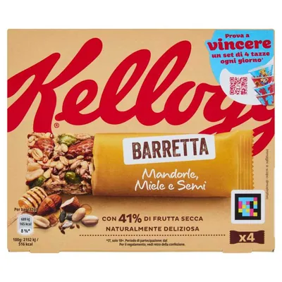 Kellogg’s almond, honey and seeds bars, 4 × 32 g