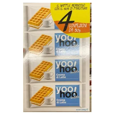 Ambrosia Yoo Hoo milk cream filled wafers, 4x50 g