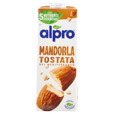 Alpro миндальный напиток 100% растительный обжаренный с витаминами, 1 л