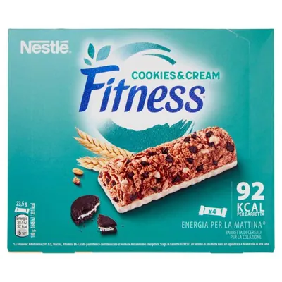 Nestle' Fitness батончики с печеньем и кремом, 4 × 23,5 г