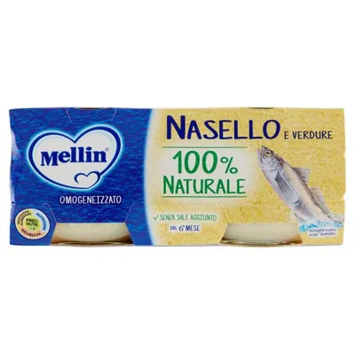 Mellin hake meat homogenized purée, 2 × 80 g