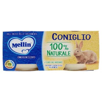 Mellin гомогенизированное пюре из кролика, 2 шт. × 80 г