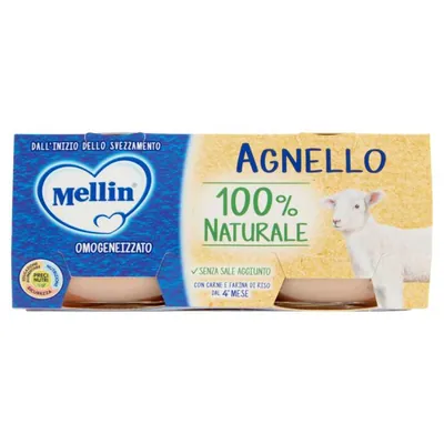 Mellin гомогенизированное пюре из ягнятины, 2 шт. × 80 г