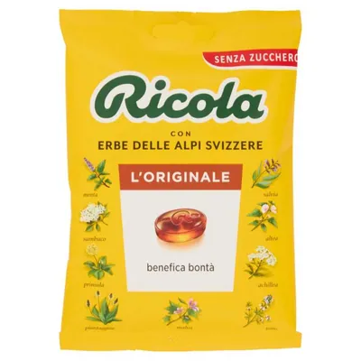 Ricola Леденцы с горными травами и кристаллами сахара, 70 г