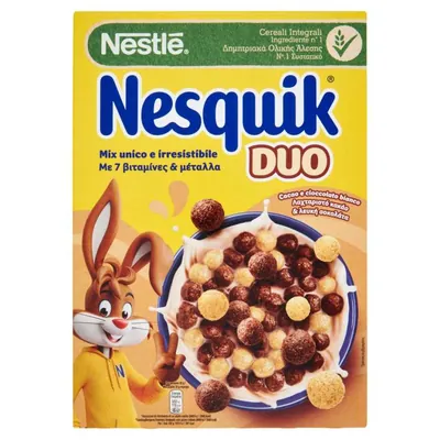 Nesquik Whole grain Duo cocoa and white chocolate balls cereal, 325 g