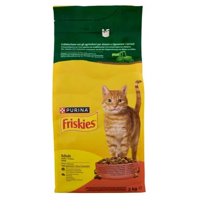 Purina Friskies сухой корм для кошек с говядиной и курицей, 2 кг