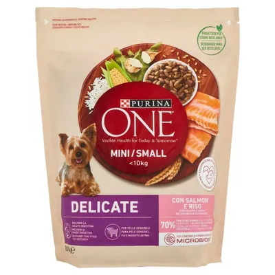 Purina One сухой корм для мини-собак с лососем и рисом, 800 г