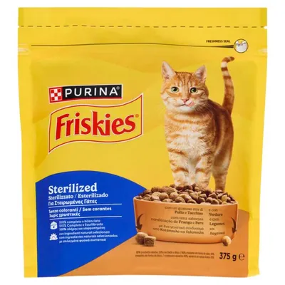 Purina Friskies сухой корм для стерилизованных кошек с кроликом и овощами, 375 г