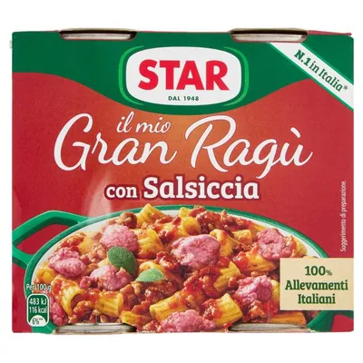 Star Granragu' Salsiccia meat sauce with sausage, 2 pcs. × 180 g