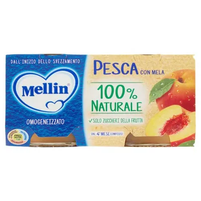 Mellin peach homogenized purée, 2 × 100 g