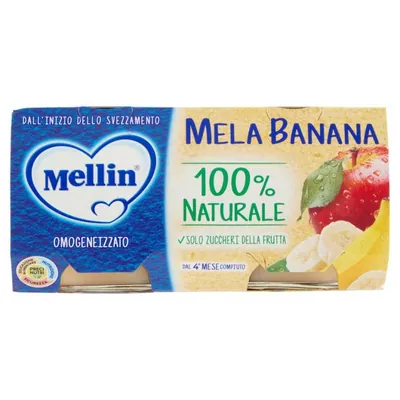 Mellin homogenized apple and banana purée, 2 pcs × 100 g