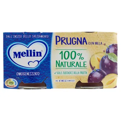 Mellin prune homogenized purée, 2 × 100 g