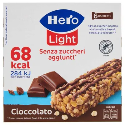 Hero Light шоколадные батончики, 6 × 20 г
