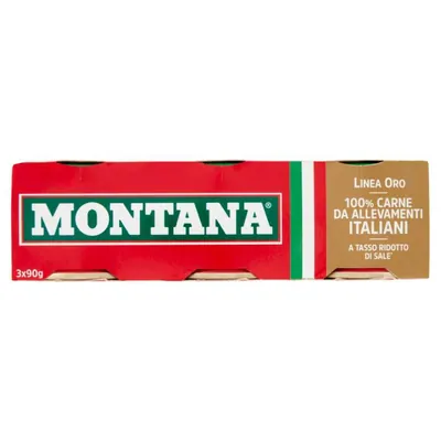 Montana Linea Oro мясо консервированное, 3 шт. × 90 г