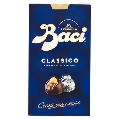 Perugina конфеты Baci темные с начинкой джандуйя, коробка, 200 г