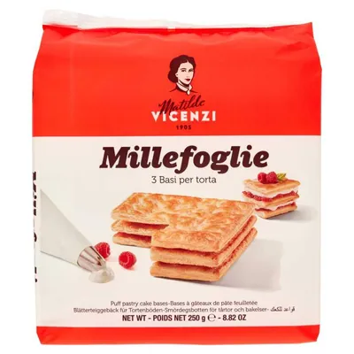 Matilde Vicenzi Millefoglie puff pastry cake bases, 3 pcs, 250 g