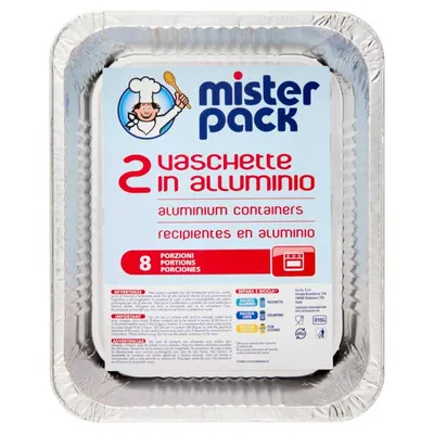 Mister Pack Алюминиевые контейнеры, 8 порций, 2 шт.