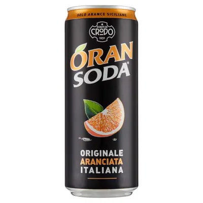 Oransoda газированный напиток апельсиновый в жестяной банке, 0,33 л