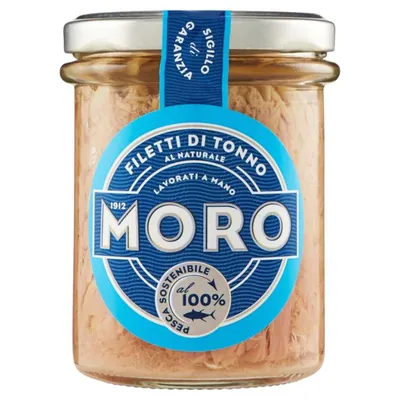 Moro tuna in natural water in glass jar, 190 g