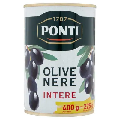 Ponti маслины черные целые, 500 г