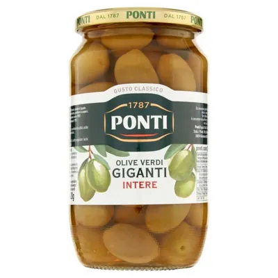 Ponti крупные зеленые оливки, 800 г