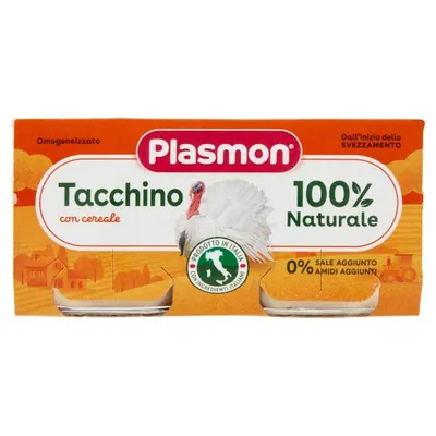 Plasmon гомогенизированное пюре из мяса индейка, 2 × 80 г