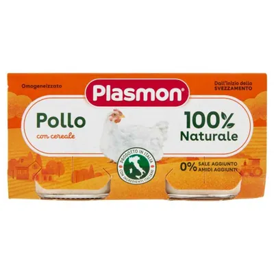Plasmon гомогенизированное пюре из мяса цыпленок, 2 × 80 г