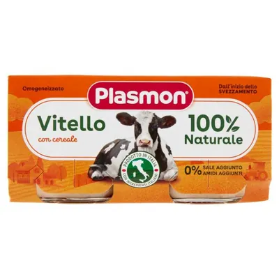 Plasmon гомогенизированное пюре из мяса телятины, 2 × 80 г