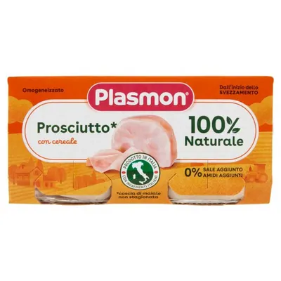Plasmon гомогенизированное пюре из мяса вареная ветчина, 2 × 80 г