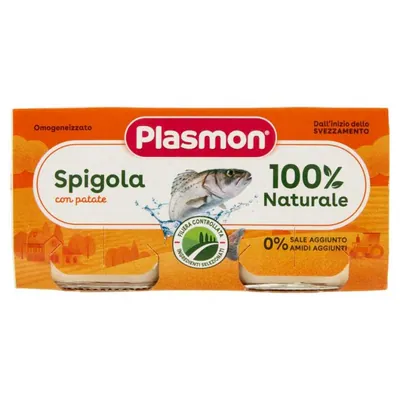 Plasmon гомогенизированное пюре из морского окуня, 2 × 80 г