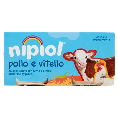 Nipiol гомогенизированное пюре из мяса телятина и цыпленок, 2 × 80 г