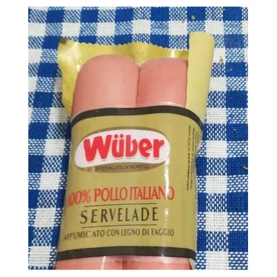 Wuber 100% Italian chicken servelade frankfurters, 180 g