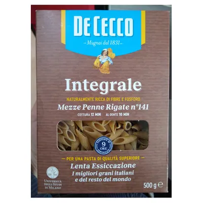 De Cecco цельнозерновые макароны мецце пенне ригате №141, 500 г