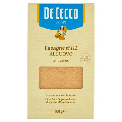 De Cecco Lasagne all'Uovo N°112, 500 g
