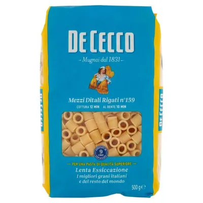 De Cecco Mezzi Ditali Rigati n.159, 500 g