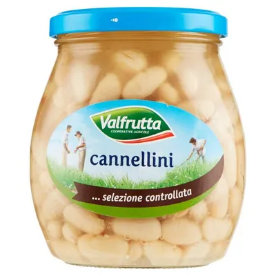 Valfrutta Cannellini beans in glass, 570 g
