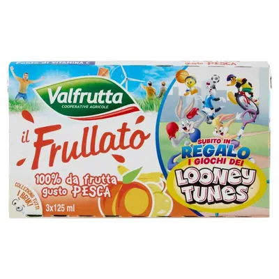 Valfrutta Персиковый смузи 100%, 3 × 125 мл