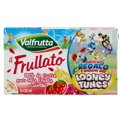 Valfrutta Клубничный смузи 100%, 3 × 125 мл