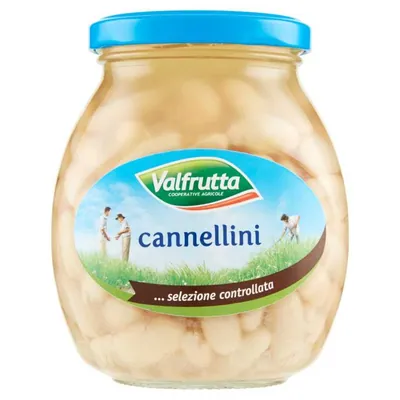 Valfrutta Cannellini beans in glass, 360 g