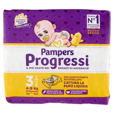 Pampers Progressi Midi размер 3, 4–9 кг, 27 шт.