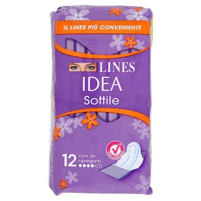 Lines Idea тонкие гигиенические прокладки складные с крылышками, 12 шт