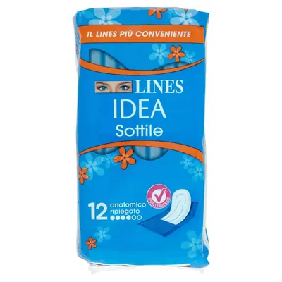 Lines Idea тонкие гигиенические прокладки складные анатомические, 12 шт