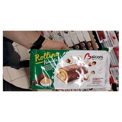Balconi Rollini sponge roll snacks with hazelnut cream, 222 g