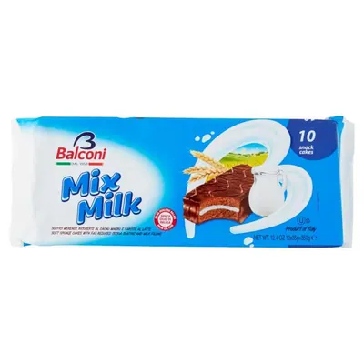 Balconi Микс Милк бисквитное пирожное, 350 г, 10 шт.