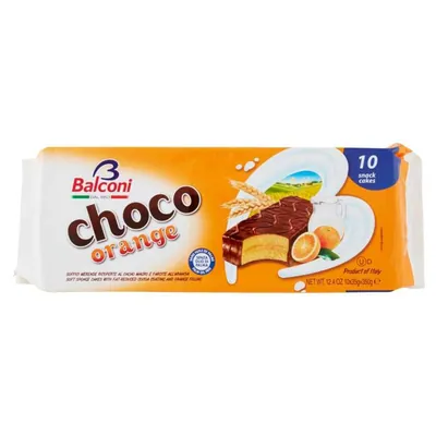 Balconi Чоко Оранж бисквитное пирожное, 350 г, 10 шт.